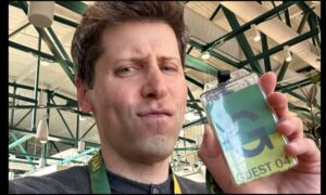 Sam Altman's Unique Visit Wearing Guest ID at Open AI Office A Day in the Tech Realm